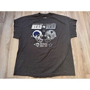 Dallas Cowboys vs LA Rams 2017 Head to Head AT&T Stadium T-Shirt Mens 2XL Gray